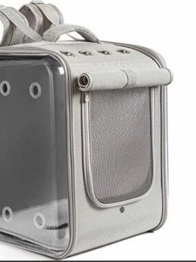 Premium Silver Cat Carrier Backpack - Portable Pet Travel Bag